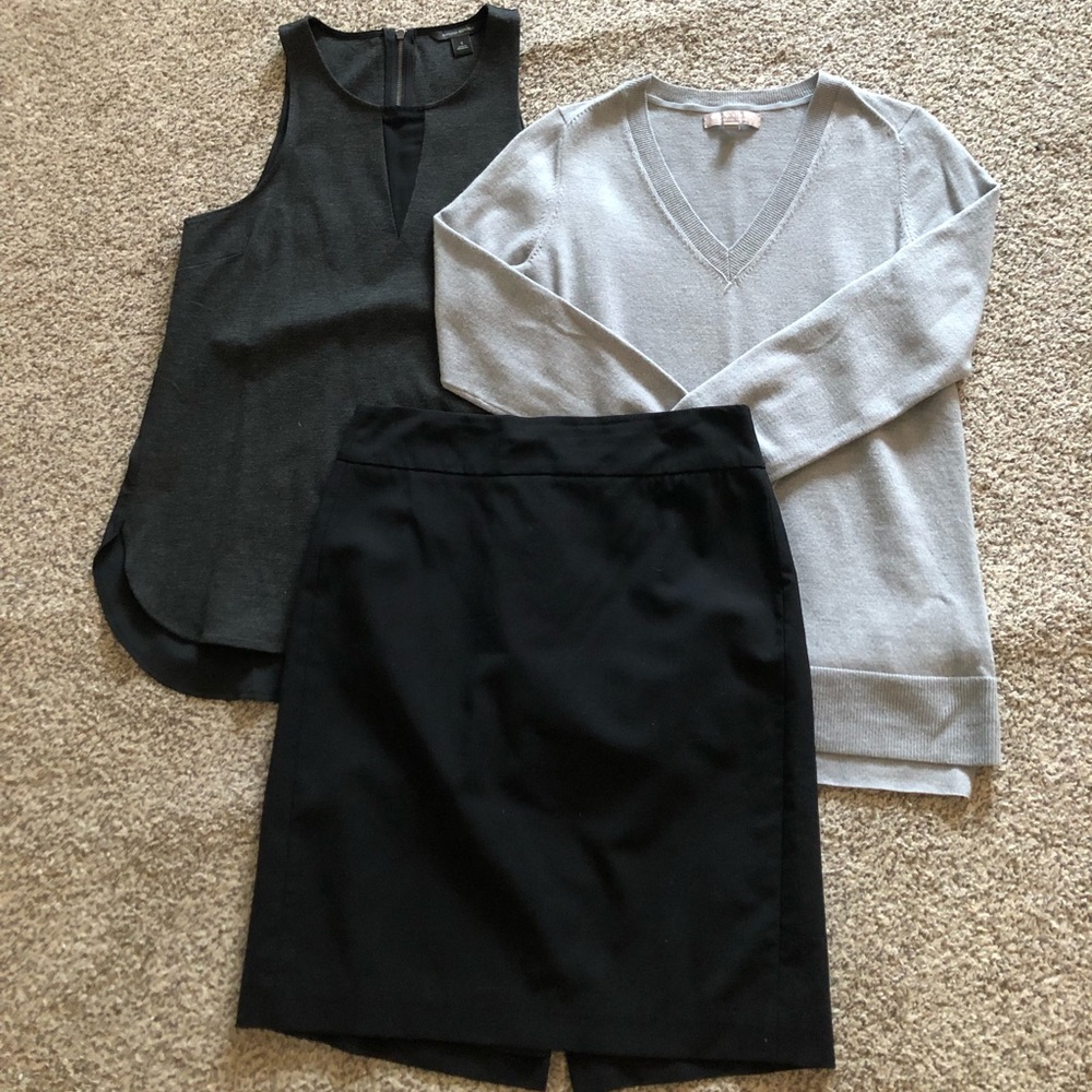 Banana Republic sweater, tunic top and pencil skirt in excellent condition
